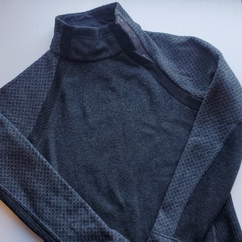 Prana Gray Black Wool Blend Warm Pullover XS